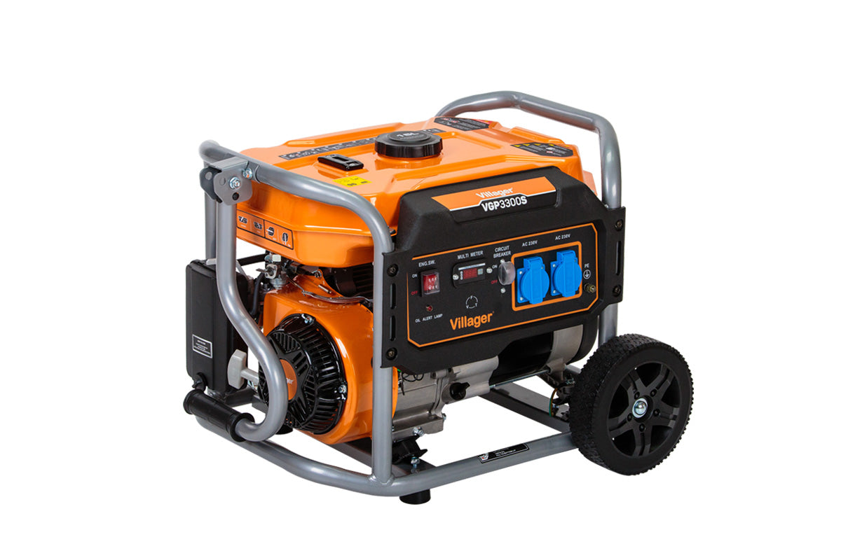 Generator VGP 3300 S – Benzin Stromgenerator 3 kW mit AVR-Regelung & 15 l Tank für bis zu 15 h Laufzeit - VI-055116 Generator VGP 3300 S – Benzin Stromgenerator 3 kW mit AVR-Regelung & 15 l Tank für bis zu 15 h Laufzeit - VI-055116
