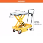 Halbelektrischer Hubtisch – Max. Hubhöhe 950 mm – Max. Tragfähigkeit 500 kg – Image 2