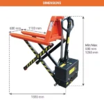 Elektrischer Hochhubwagen – Für breite Paletten – Max. Tragfähigkeit 1500 kg – Image 2