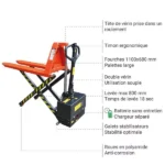 Elektrischer Hochhubwagen – Für breite Paletten – Max. Tragfähigkeit 1500 kg – Image 3