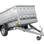 Einachsiger Anhänger auf Blattfedern 230×125 UNITRAILER FORCE 230/R KIPP mit BIS-Seitenwänden und Aluminiumabdeckung
