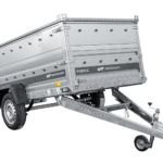 Einachsiger Anhänger auf Blattfedern 264×125 UNITRAILER FORCE 264/R KIPP mit BIS-Seitenwänden und Aluminiumabdeckung
