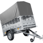 Kippanhänger Garden Trailer 200 KIPP 200×106 cm 750 kg mit Laubgitteraufsatz, Hochplane, Hochspriegel und Stützrad