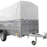 Leichtanhänger auf Federn 264×125 UNITRAILER GARDEN 264/R KIPP mit BIS-Seiten, H-800-Rahmen und grauer Plane
