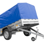 Leichter Anhänger 200×125 UNITRAILER GARDEN 201 KIPP mit H-800 Rahmen und blauer Plane