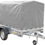 PKW-Anhänger auf Blattfedern 230×125 UNITRAILER GARDEN 230/R KIPP mit H-1100-Rahmen und grauer Plane