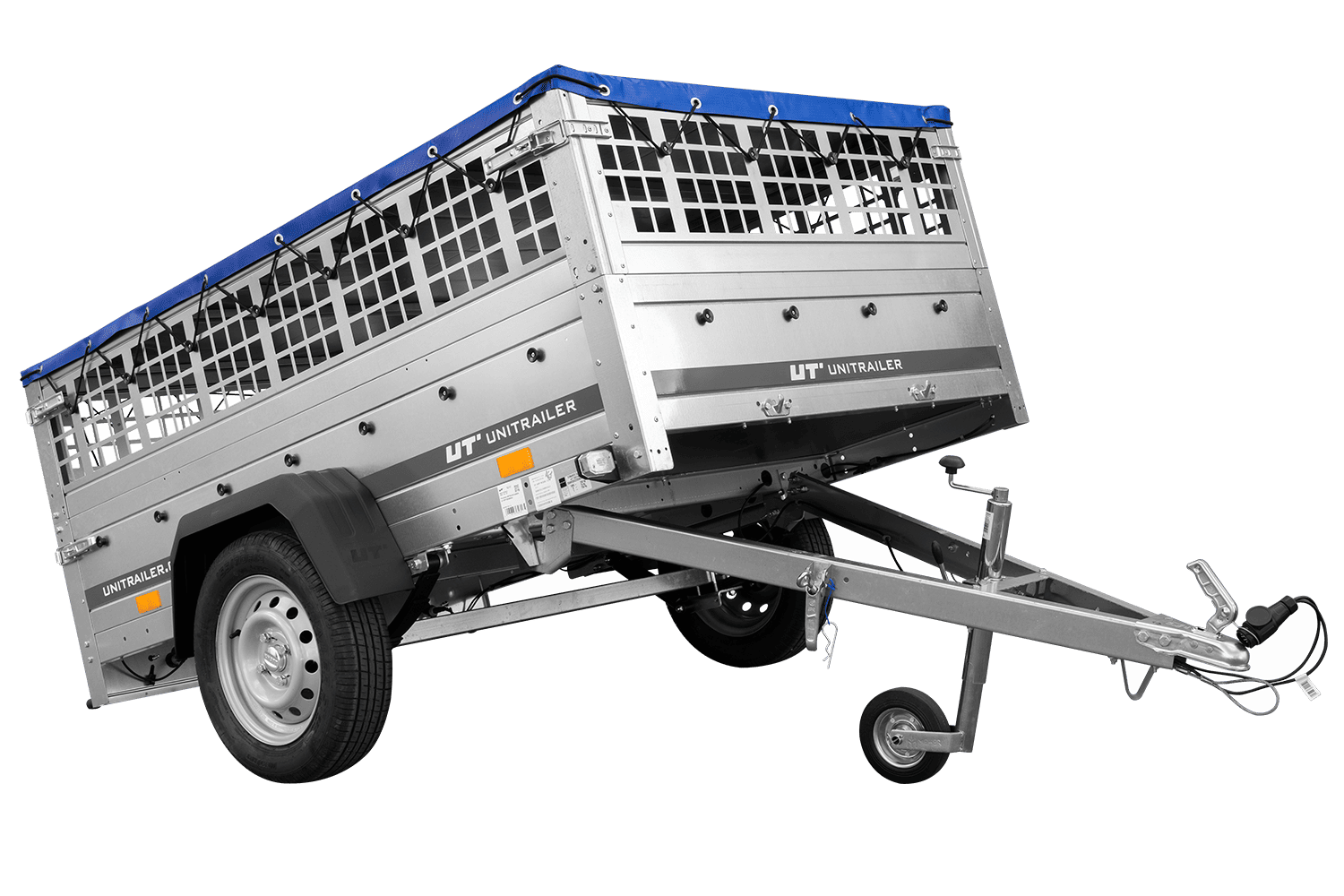 ger_pl_PKW-Anhanger-auf-Federn-200×125-UNITRAILER-GARDEN-201-R-KIPP-mit-Gitterwanden-H-0-Rahmen-und-blauer-Plane-15313_1.png PKW-Anhänger auf Federn 200×125 UNITRAILER GARDEN 201/R KIPP mit Gitterwänden, H-0-Rahmen – Image 1