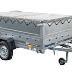 PKW-Anhänger auf Federn 230×125 UNITRAILER GARDEN 230/R KIPP mit BIS-Seiten, H-0-Rahmen und grauer Plane