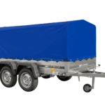UNITRAILER GARDEN TRAILER ANHÄNGER 264/2 KIPP MIT STÜTZRAD, RAHMEN H-800 UND BLAUER ABDECKUNG