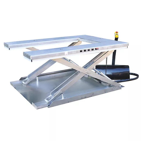i1 Edelstahl-Hubtisch – U-Plattform – Max. Tragfähigkeit 600 kg – Image 1