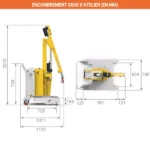 Halbelektrischer Werkstattkran – Max. Hubhöhe 2425 mm – Max. Tragfähigkeit 150 kg – Image 2