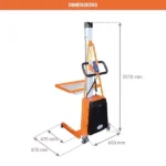 Halbelektrischer Stapler – Max. Hubhöhe 1700 mm – Max. Tragfähigkeit 100 kg – Image 2