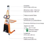 Halbelektrischer Stapler – Max. Hubhöhe 1700 mm – Max. Tragfähigkeit 100 kg – Image 3