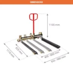 Manueller Hubwagen mit verstellbaren Gabeln – Länge 825 mm – Max. Tragfähigkeit 750 kg – Image 5