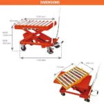 Hubtisch mit Rollentisch – Max. Hubhöhe 1000 mm – Max. Tragfähigkeit 500 kg – Image 2
