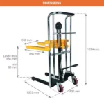 Manueller Mini-Stapler – Max. Hubhöhe 850 mm – Max. Tragfähigkeit 400 kg – Image 2