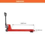 Manueller Hubwagen – Gabeln 2000×540 mm – Max. Tragfähigkeit 2000 kg – Image 2