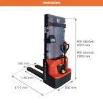 Elektrischer Wiegestapler – Max. Hubhöhe 3514 mm – Max. Tragfähigkeit 1200 kg – Image 2