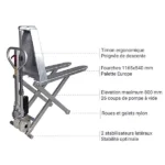 Manueller Hochhubwagen galvanisiert – Max. Tragfähigkeit 1000 kg – Image 3