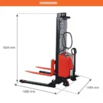 Halbelektrischer Stapler 1T – Umrahmende Langträger – Max. Hubhöhe 2500 mm – Image 2