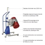 Halbelektrischer Fasswender-Stapler – Max. Hubhöhe 2035 mm – Max. Tragfähigkeit 150 kg – Image 3