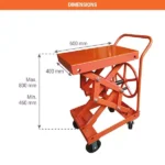 Manueller Kurbelhubtisch – Max. Hubhöhe 800 mm – Max. Tragfähigkeit 100 kg – Image 2