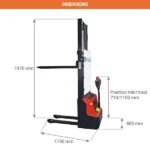 Elektrischer Stapler – Max. Hubhöhe 1514 mm – Max. Tragfähigkeit 1200 kg – Image 2